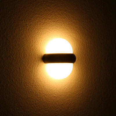 Applique Murale Moderne Minimaliste Ronde en Aluminium LED Étanche Pour Patio Extérieur 