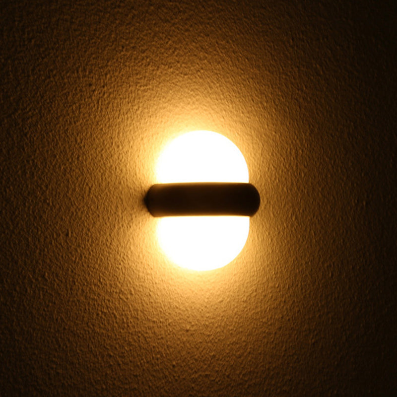 Applique Murale Moderne Minimaliste Ronde en Aluminium LED Étanche Pour Patio Extérieur 