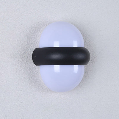 Applique Murale Moderne Minimaliste Ronde en Aluminium LED Étanche Pour Patio Extérieur 