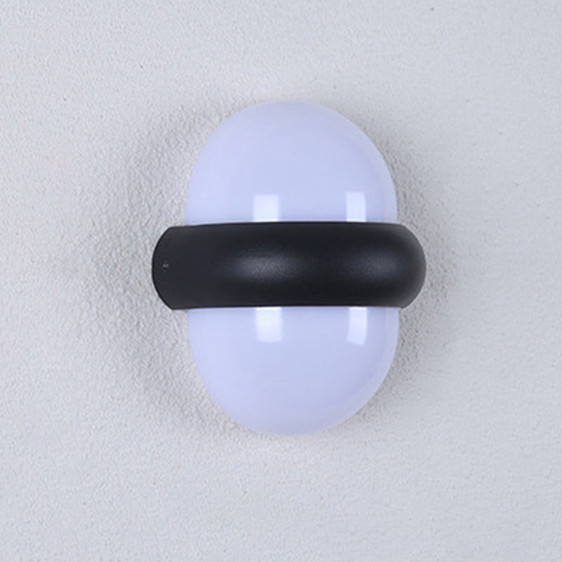 Applique Murale Moderne Minimaliste Ronde en Aluminium LED Étanche Pour Patio Extérieur 
