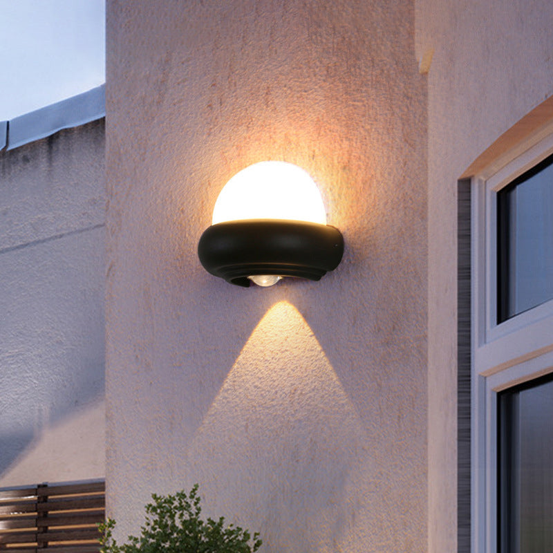 Applique Murale Moderne Minimaliste Ronde en Aluminium LED Étanche Pour Patio Extérieur 