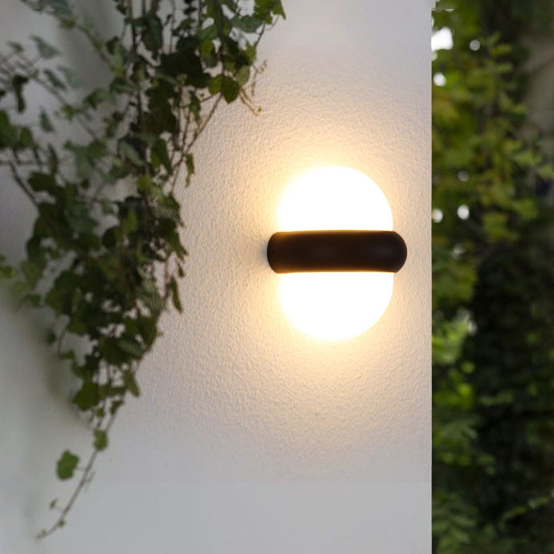Applique Murale Moderne Minimaliste Ronde en Aluminium LED Étanche Pour Patio Extérieur 