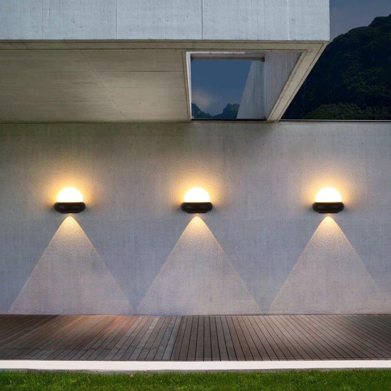 Applique Murale Moderne Minimaliste Ronde en Aluminium LED Étanche Pour Patio Extérieur 