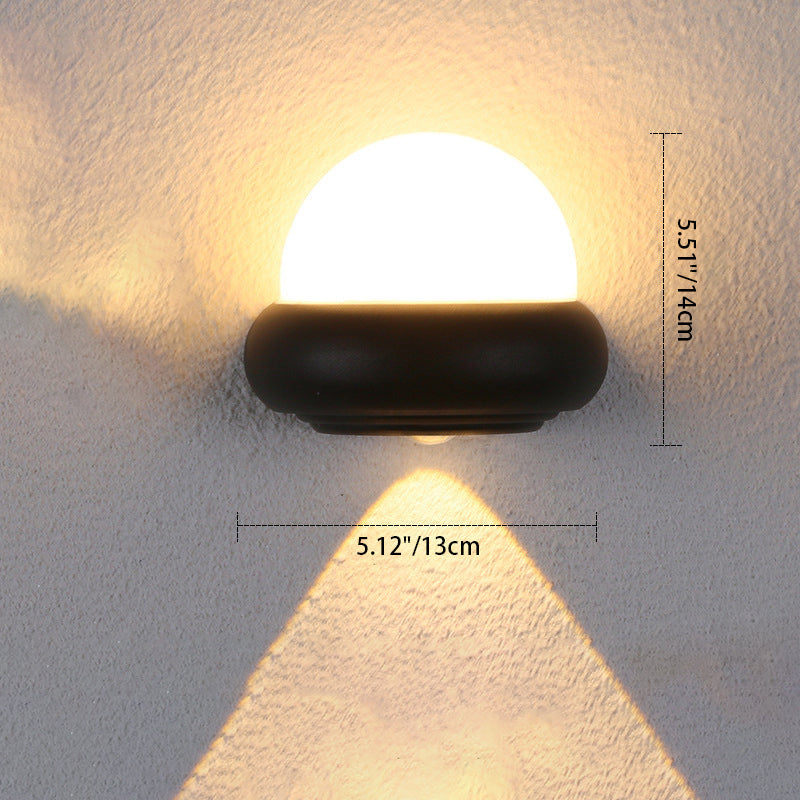 Applique Murale Moderne Minimaliste Ronde en Aluminium LED Étanche Pour Patio Extérieur 