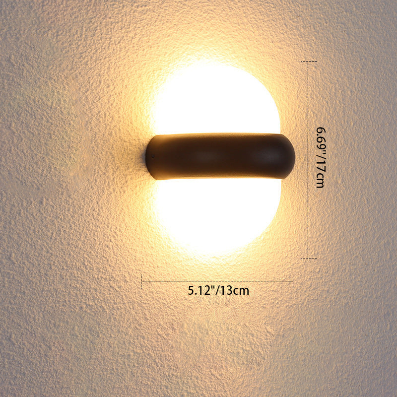 Applique Murale Moderne Minimaliste Ronde en Aluminium LED Étanche Pour Patio Extérieur 