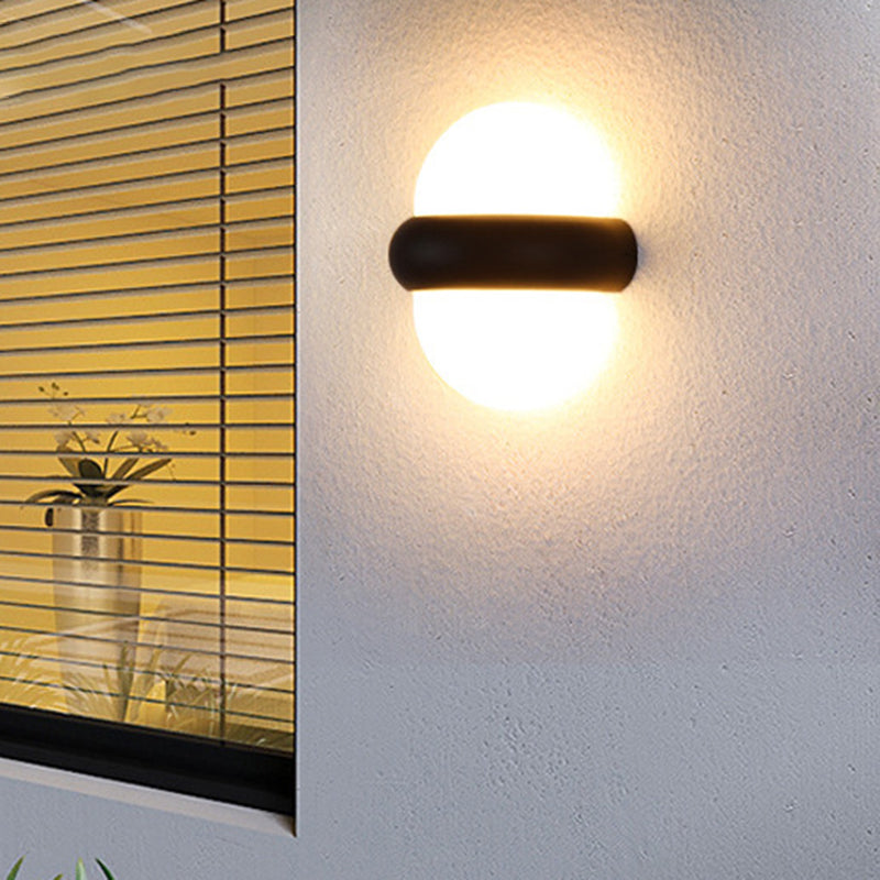 Applique Murale Moderne Minimaliste Ronde en Aluminium LED Étanche Pour Patio Extérieur 