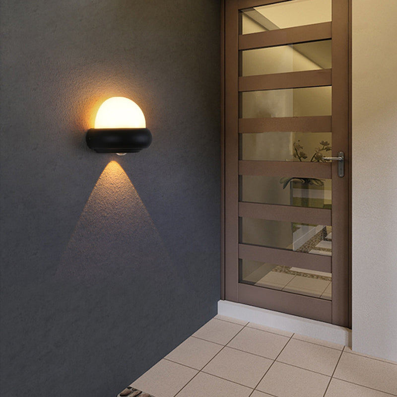 Applique Murale Moderne Minimaliste Ronde en Aluminium LED Étanche Pour Patio Extérieur 