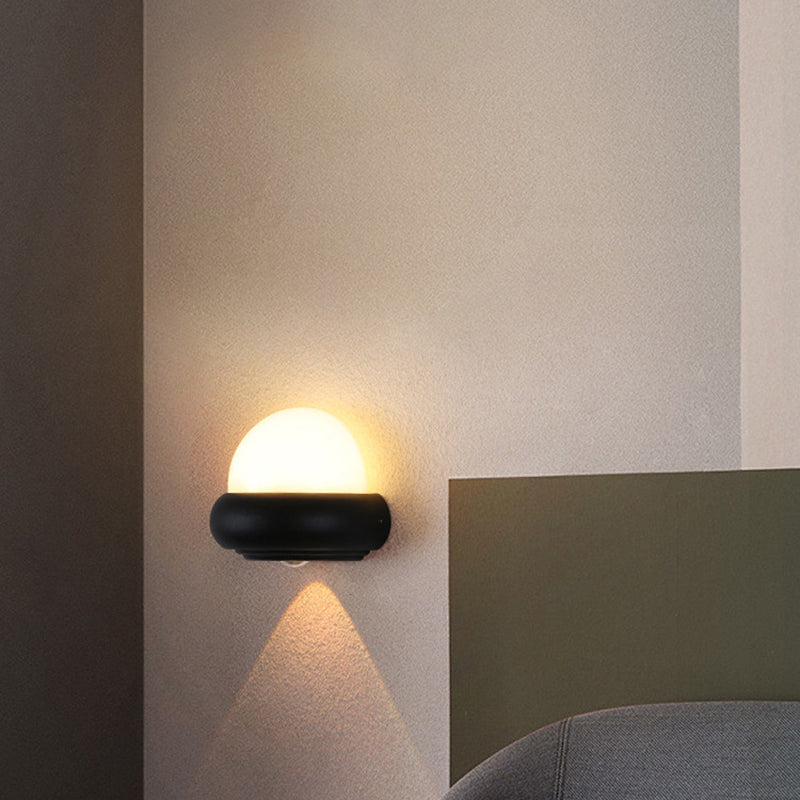 Applique Murale Moderne Minimaliste Ronde en Aluminium LED Étanche Pour Patio Extérieur 