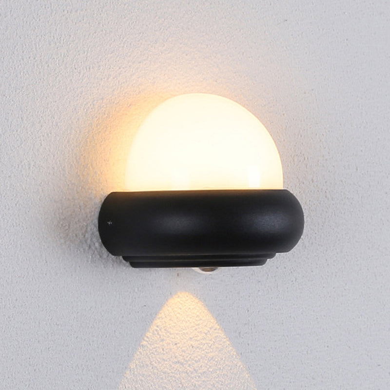 Applique Murale Moderne Minimaliste Ronde en Aluminium LED Étanche Pour Patio Extérieur 