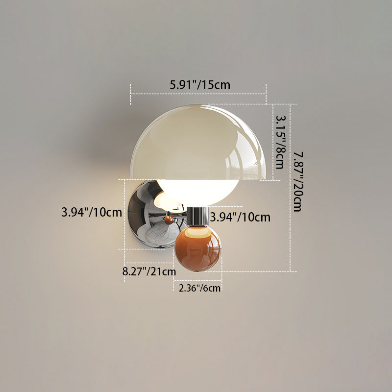 Moderne nordische Creme Eisen Pilz PE Schirm LED Wandleuchte für Wohnzimmer 