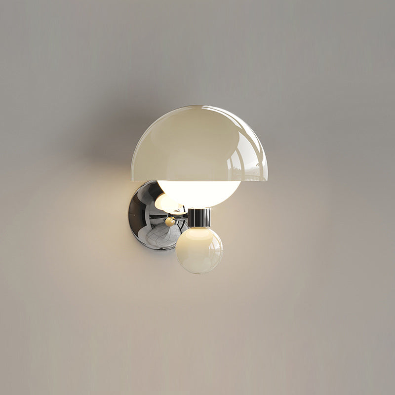 Moderne nordische Creme Eisen Pilz PE Schirm LED Wandleuchte für Wohnzimmer 