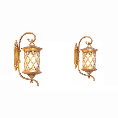 Applique murale extérieure 1 lumière avec abat-jour en verre ondulé et cadre en aluminium rustique traditionnel pour jardin 