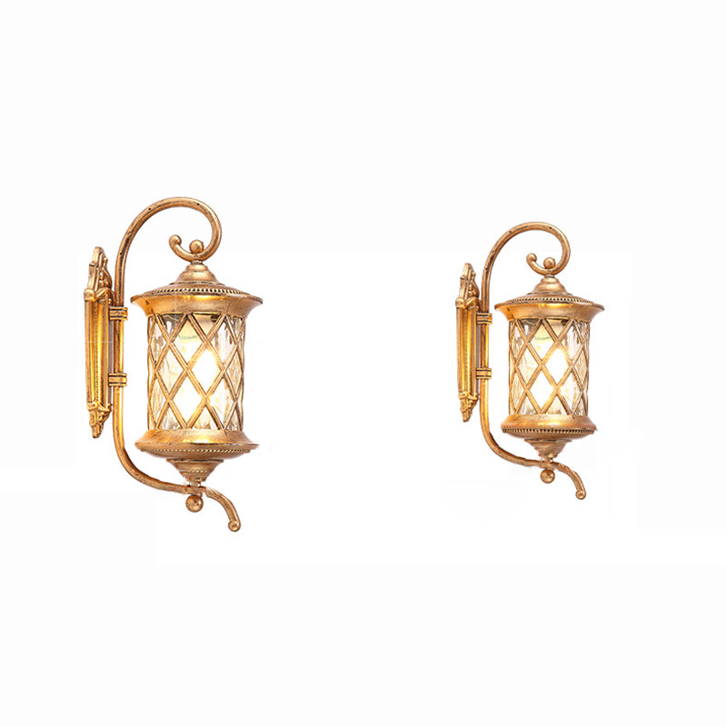 Applique murale extérieure 1 lumière avec abat-jour en verre ondulé et cadre en aluminium rustique traditionnel pour jardin 
