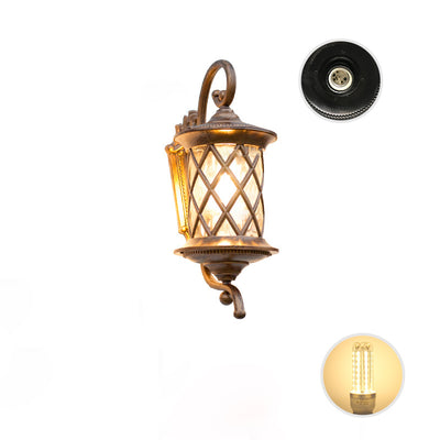 Applique murale extérieure 1 lumière avec abat-jour en verre ondulé et cadre en aluminium rustique traditionnel pour jardin 