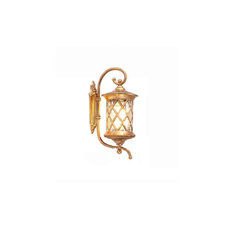 Applique murale extérieure 1 lumière avec abat-jour en verre ondulé et cadre en aluminium rustique traditionnel pour jardin 