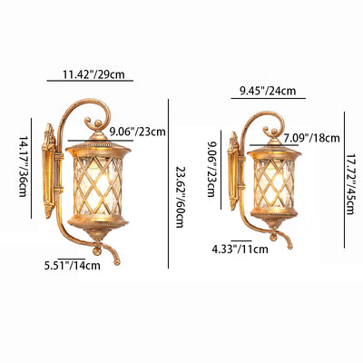 Applique murale extérieure 1 lumière avec abat-jour en verre ondulé et cadre en aluminium rustique traditionnel pour jardin 