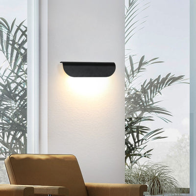 Applique murale étanche en aluminium incurvé minimaliste moderne à LED pour patio extérieur 