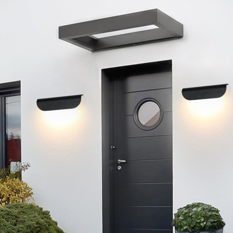 Applique murale étanche en aluminium incurvé minimaliste moderne à LED pour patio extérieur 