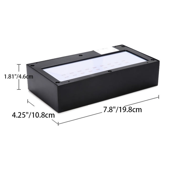 Modern Simplicity Rectangular Aluminum Up And Down Illuminated LED Solar Wall Sconce Lamp For Outdoor Patio