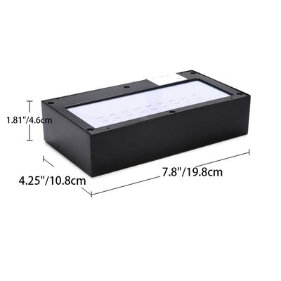 Applique Murale Solaire LED Rectangulaire en Aluminium à Éclairage Vers le Haut et Vers le Bas de Simplicité Moderne pour Patio Extérieur 
