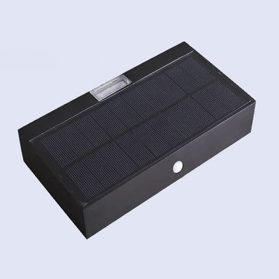 Applique Murale Solaire LED Rectangulaire en Aluminium à Éclairage Vers le Haut et Vers le Bas de Simplicité Moderne pour Patio Extérieur 