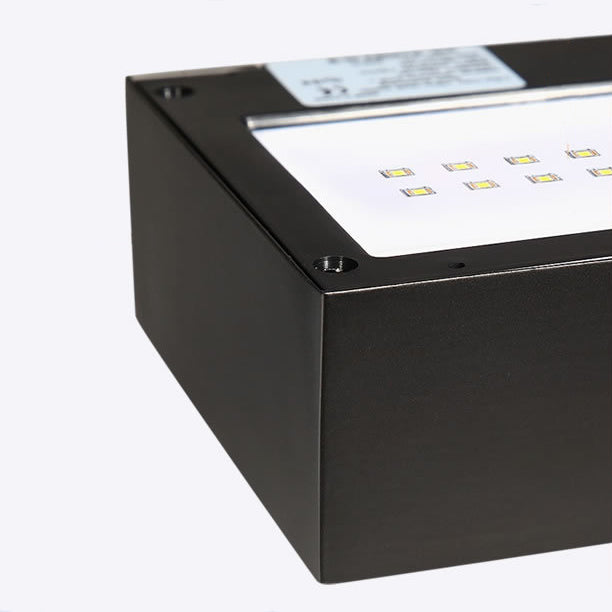 Lámpara Aplique de Pared Solar LED Iluminada hacia Arriba y Abajo de Aluminio Rectangular de Simplicidad Moderna para Patio Exterior 
