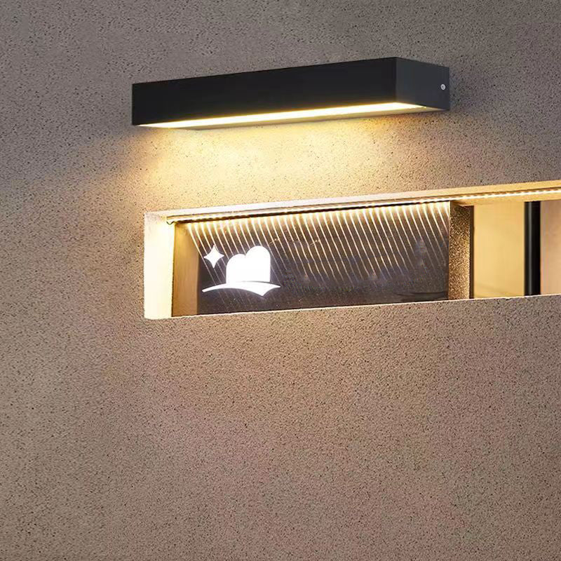Applique murale étanche à LED en bande longue en aluminium de simplicité moderne pour patio extérieur 