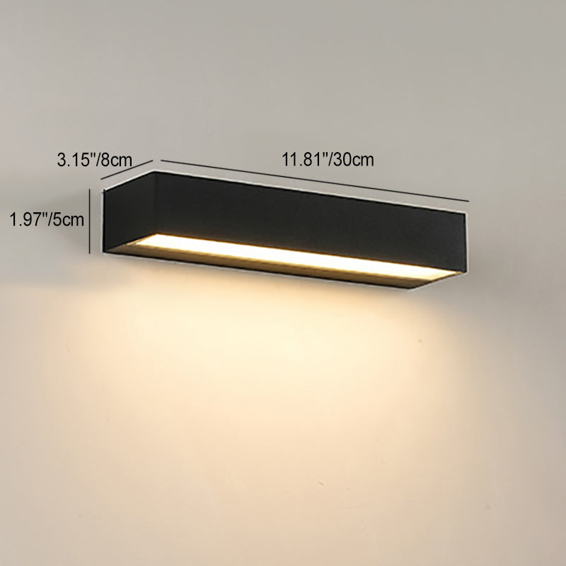 Applique murale étanche à LED en bande longue en aluminium de simplicité moderne pour patio extérieur 
