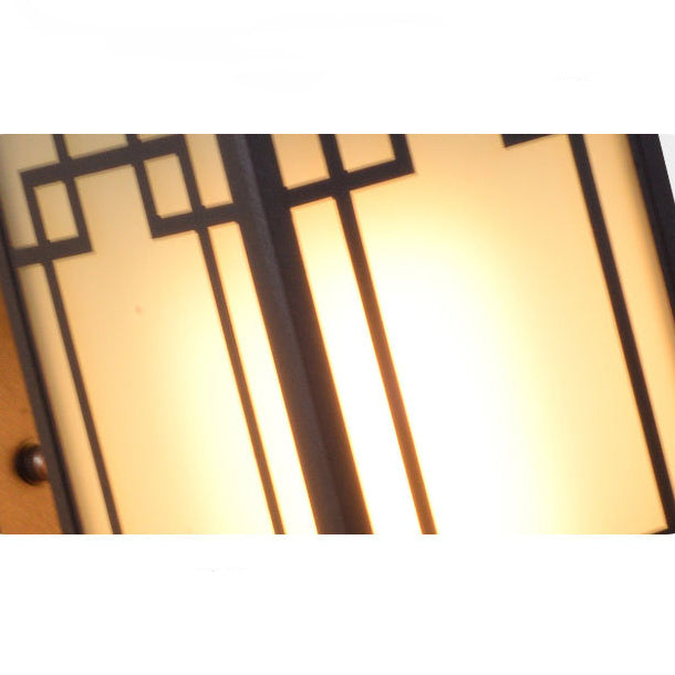 Traditionelle chinesische Aluminium-Glas-Säule 1-Licht Außenwandleuchte für den Garten 