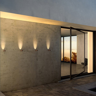 Applique Murale Étanche LED en Aluminium Minimaliste Moderne avec Nœud en Bambou pour Patio Extérieur 