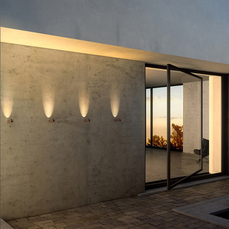 Applique Murale Étanche LED en Aluminium Minimaliste Moderne avec Nœud en Bambou pour Patio Extérieur 