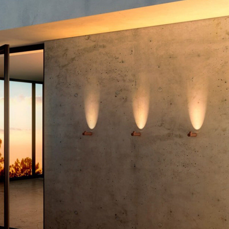 Applique Murale Étanche LED en Aluminium Minimaliste Moderne avec Nœud en Bambou pour Patio Extérieur 