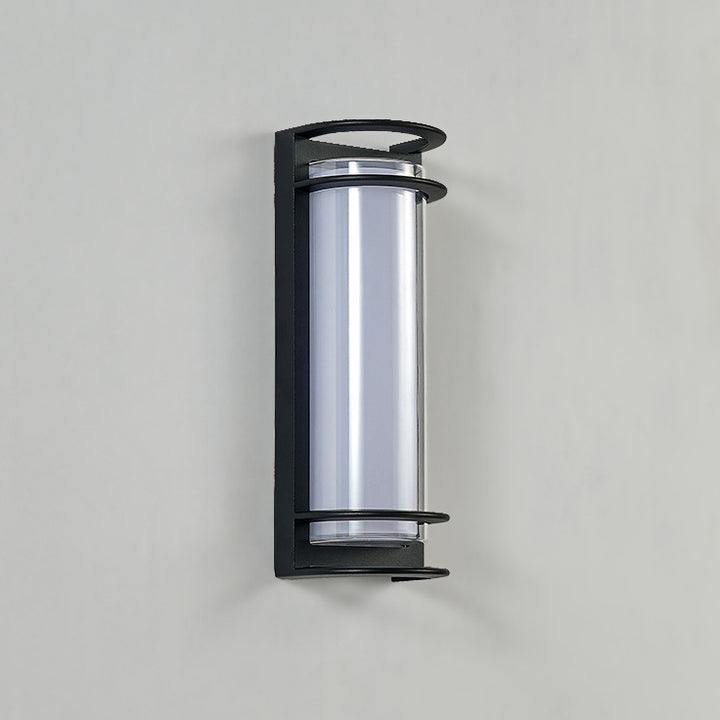 Zeitgenössische industrielle Aluminium-Acryl-Zylinder-LED-Wasserdichte Wandleuchte für Außenbereich Terrasse 