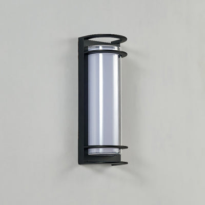 Applique Murale Contemporaine en Aluminium Acrylique Cylindrique à LED Étanche pour Patio Extérieur 