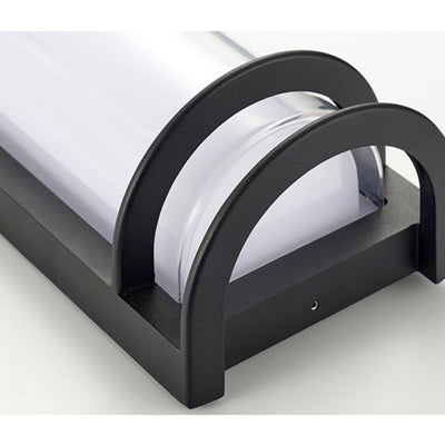 Applique Murale Contemporaine en Aluminium Acrylique Cylindrique à LED Étanche pour Patio Extérieur 