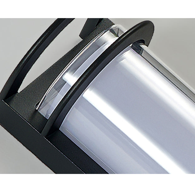 Applique Murale Contemporaine en Aluminium Acrylique Cylindrique à LED Étanche pour Patio Extérieur 
