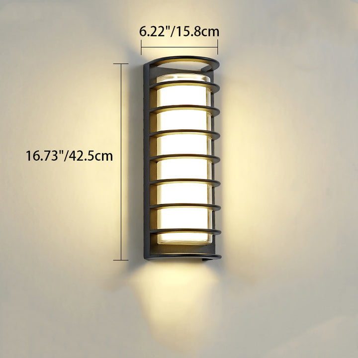 Contemporary Industrial Aluminum Acrylic Cylinder LED Waterproof Wall Sconce Lamp For Outdoor Patio
