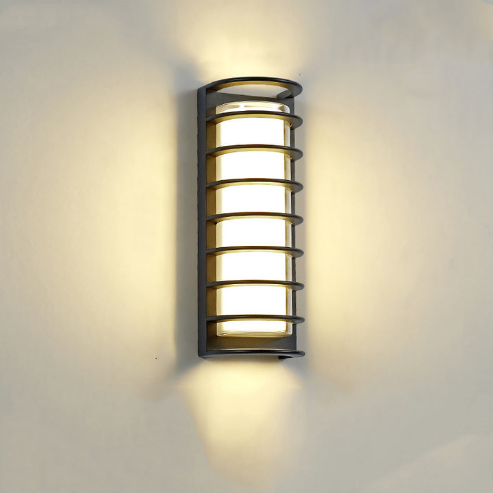 Zeitgenössische industrielle Aluminium-Acryl-Zylinder-LED-Wasserdichte Wandleuchte für Außenbereich Terrasse 