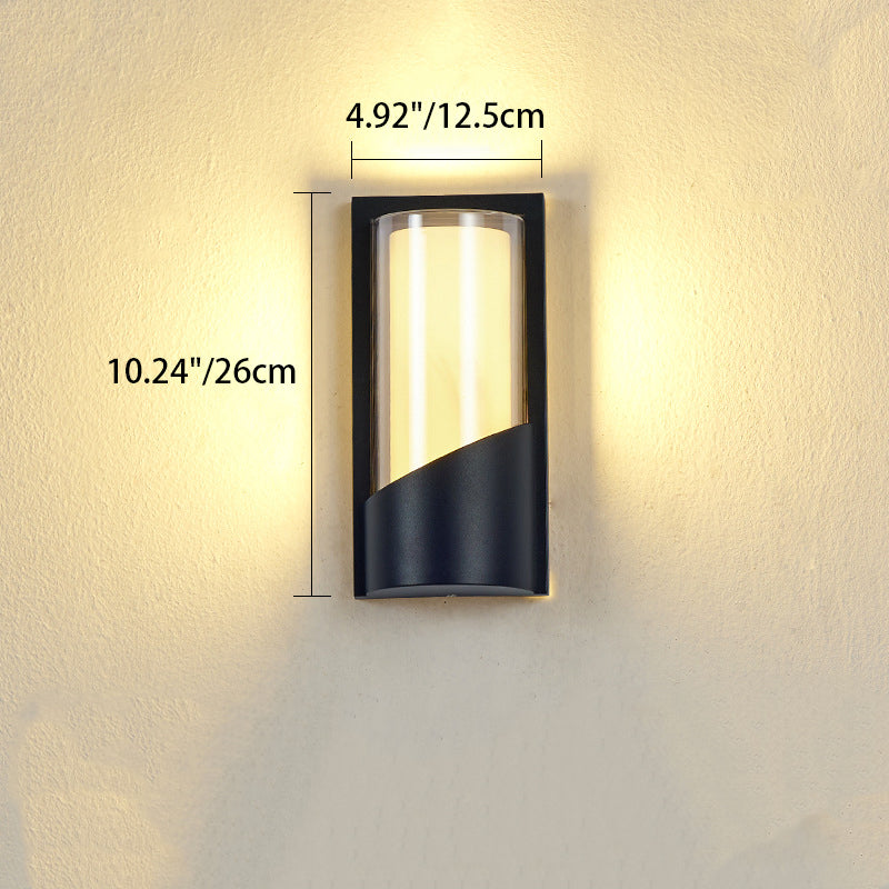 Zeitgenössische industrielle Aluminium-Acryl-LED-wasserdichte Außenwandleuchte für den Garten 