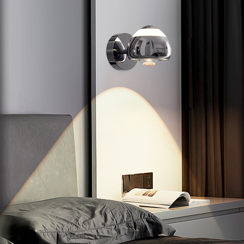 Applique murale LED ronde en aluminium, fer et acrylique nordique contemporain pour salon 