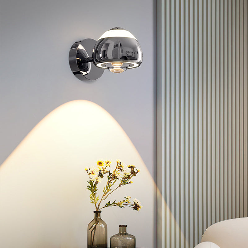 Applique murale LED ronde en aluminium, fer et acrylique nordique contemporain pour salon 
