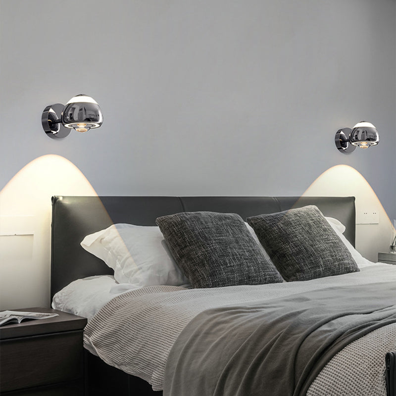 Applique murale LED ronde en aluminium, fer et acrylique nordique contemporain pour salon 