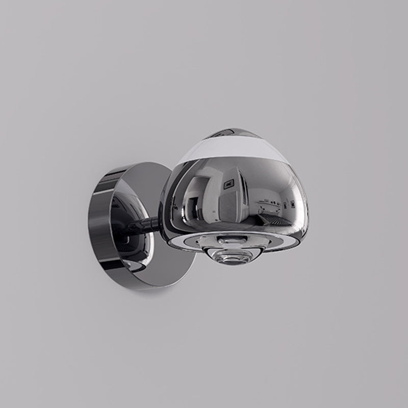 Applique murale LED ronde en aluminium, fer et acrylique nordique contemporain pour salon 