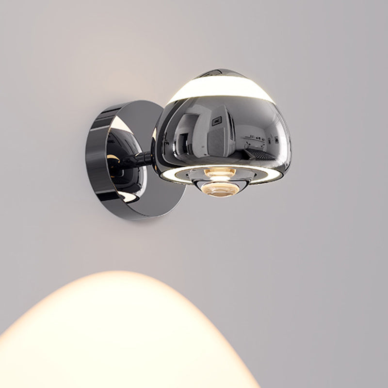 Applique murale LED ronde en aluminium, fer et acrylique nordique contemporain pour salon 