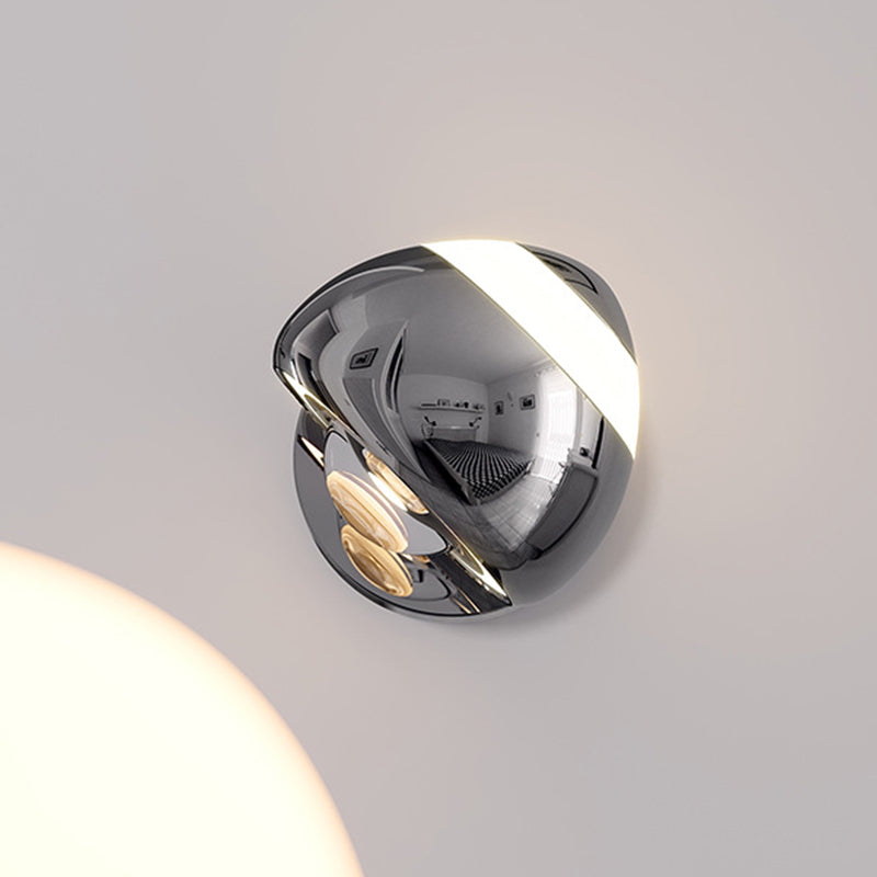 Applique murale LED ronde en aluminium, fer et acrylique nordique contemporain pour salon 