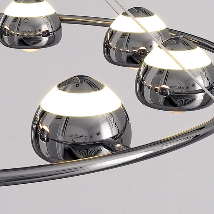 Lustre LED en acrylique et fer rond nordique contemporain en aluminium pour salon 