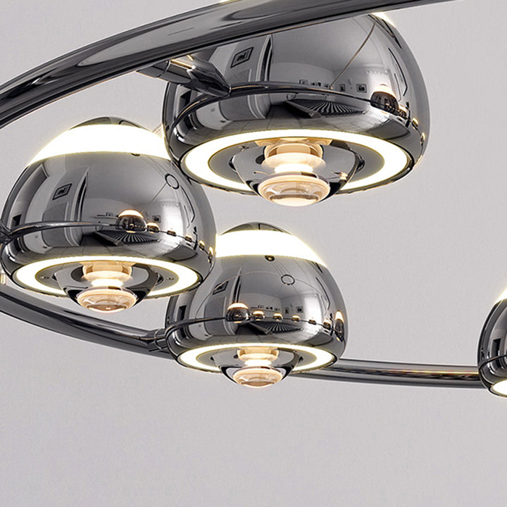 Lustre LED en acrylique et fer rond nordique contemporain en aluminium pour salon 