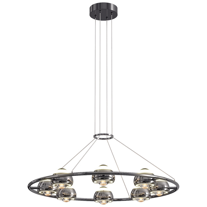 Lustre LED en acrylique et fer rond nordique contemporain en aluminium pour salon 
