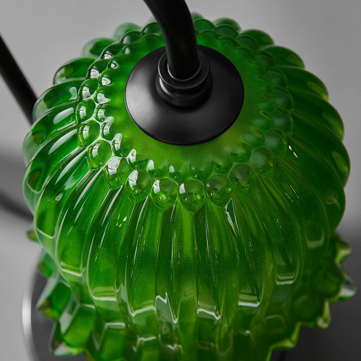 Lampe de table en cire fondue à une lumière avec abat-jour en verre fleur d&