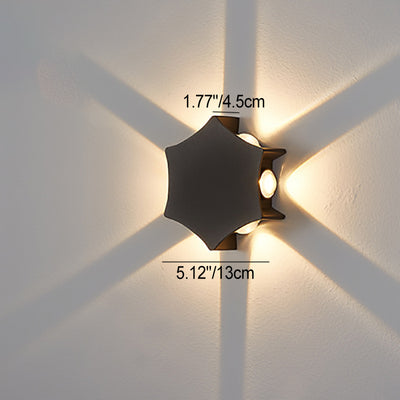 Applique murale extérieure étanche LED hexagonale incurvée en aluminium industriel contemporain pour jardin 
